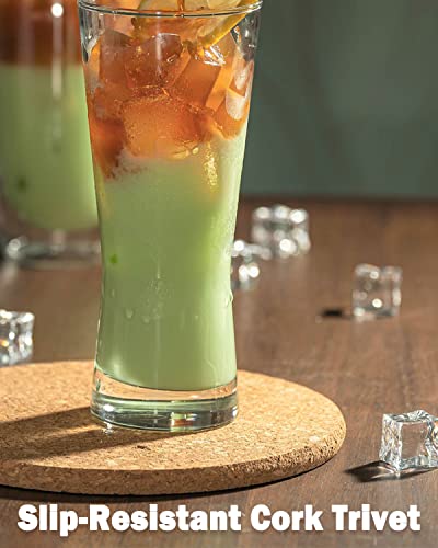 Cork Trivet, 6 Pack High Density Thick Cork Coaster Set For Hot Dishes And Hot Pots, 8 Inch Heat Resistant Multifunctional Cork Board, Hot Pads For Table & Countertop #TOP6