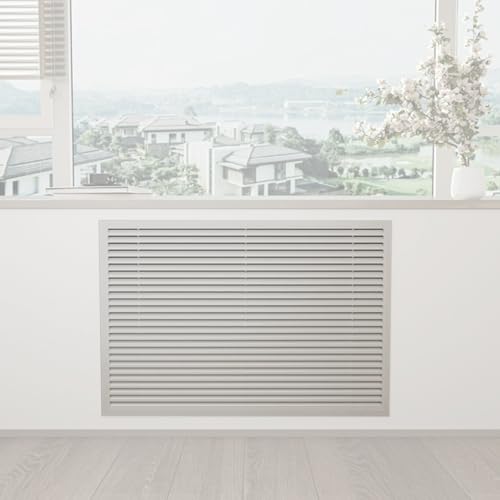 Cache-radiateur élégant blanc à persiennes en aluminium pour mur latéral/plafond, solution de chauffage décorative (60 cm)