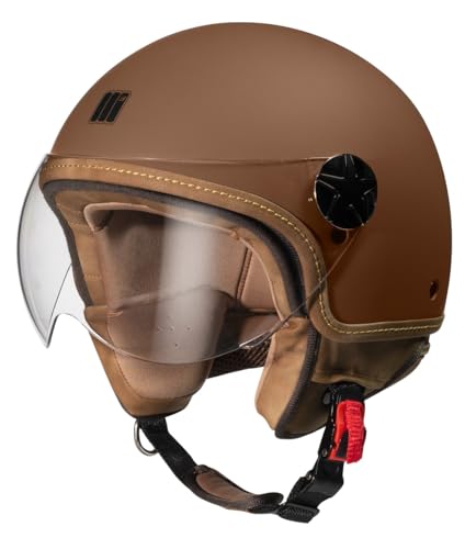 MONOCOLORE CASCO 22.06 JET ANT TABACCO OPACO TG XS MOTOCUBO - VISIERA ELICOTTERISTA