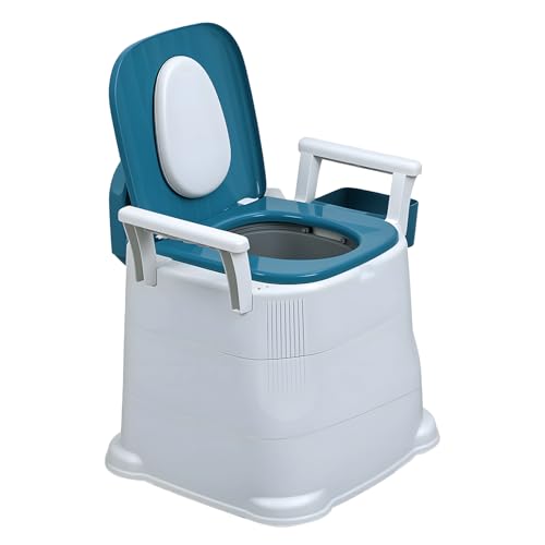Bedside Commode Chair for Adults – Portable Toilet Chair with Arms, Drop Arm Bariatric Potty Chair for Seniors, Elderly & Disabled, Adult Portable Bathroom Commode with Bucket & Storage