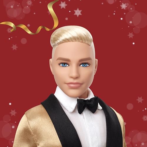 image for Barbie Signature 2025 Holiday Blonde Ken Collectible Fashion Doll Wear