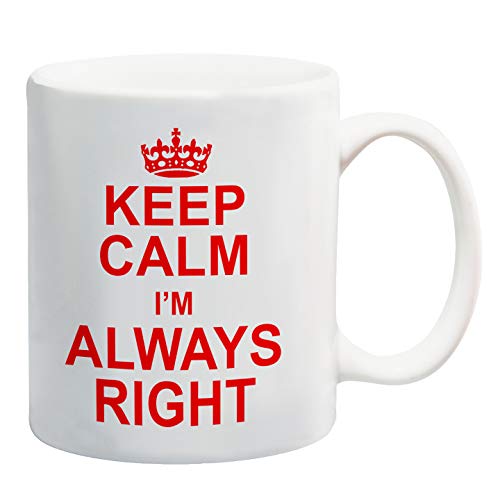 Tazza rossa con scritta “Keep Calm I'm always
