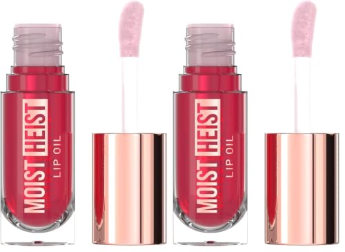 Image of Swiss Beauty Moist Heist Lip Oil | Colour-Changing | With Vitamin E & Mint Oil | Nourish & Protect | Shade- 1: Berry Robbery, 4.8g (Pack of 2)