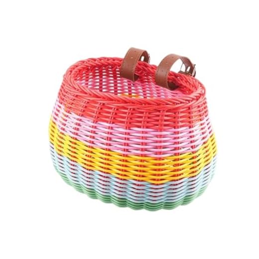 mobility scooter basket Bicycle Car Gradient Color Front Basket Hand-woven Scooter Riding Accessories