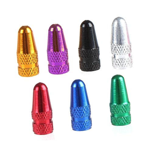 Cubiertas de válvula para bicicleta aluminio 4 piezas miniatura 1