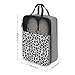 Golf Shoe Bags for Travel Women Men - Black Grey Leopard Print Fashion Travel Shoe Bags for Packing In Suitcase, Bowling Pointe Dance Soccer Cleat Sneaker Bag Organizer For Gym with Zipper