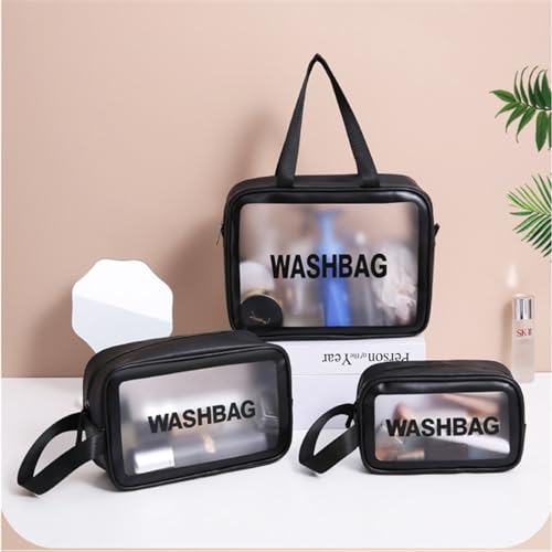Bolsa Nécessaire Washbag Peq Transparente Maquiagem Viagem (Preta)