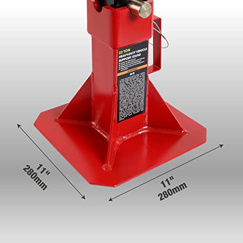 Big Red Atz220005R Torin Heavy Duty Pin Type Professional Car Jack Stand With Lock, 22 Ton (44,000 Lb) Capacity, Red, 1 Pair #TOP2