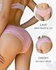 FINETOO Cotton Underwear for Women Sexy Panties Lace Hipster Low Rise Breathable Womens Cheeky 6 Pack S-XL