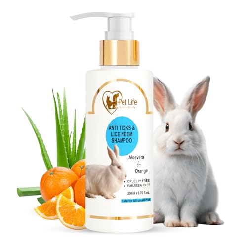 Image of Pet Life Anti Ticks & Lice Neem Small Pet Shampoo Help in Ticks, Fleas, Lice & Mites - Anti Ticks Shampoo for Small Pet, Rabbit, Rat & All Small Pet Breed - 200Ml