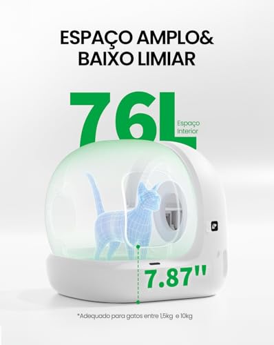 Caixas de Areia para Gatos, PuraMax 2 Banheiro Inteligente Gato Tuya WIFI Controle de APP Caixa Arei