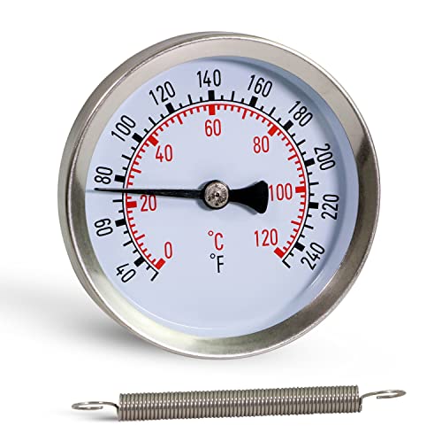Raven 1 Soravwht-1 Strap-On Thermometer With Chrome Plated Case, Circular Dial, Clamp-On Design With Steel Spring, Dual Scale, Easy To Install Black 2-1/2 Inch #TOP19