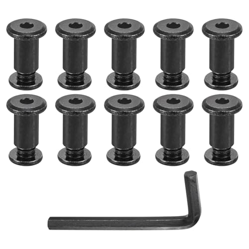 Boulons de reliure pour boucle de ceinture M8, rivets à vis en acier noir pour liaison cuir