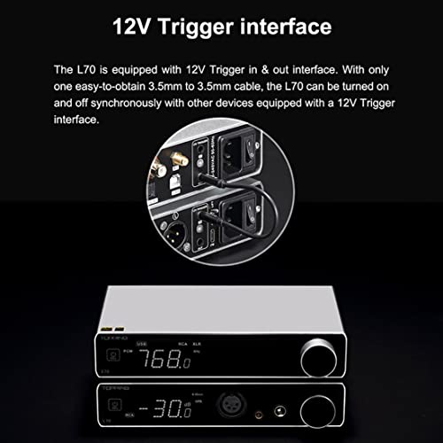 Image of Topping L70 Full Balanced NFCA Headphone Amplifier, 7500mWx2 HiFi Headphone Amp, 4-Pin XLR /4.4mm Balanced /6.35mm SE Earphone Jack /Line Output XLR /TRS /RCA Input Home Audio Preamplifier (Silver)