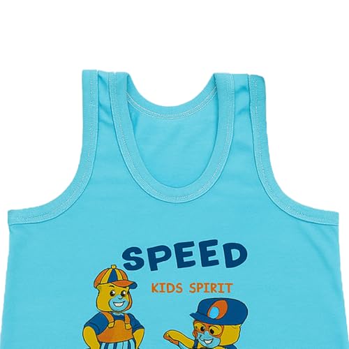 Image of Kidbea 100% Organic Soft Cotton Muslin Sleeveless Jhabla for Baby Boys | Regular Fit Vest for Infant Summerwear Set I GOTS Certified
