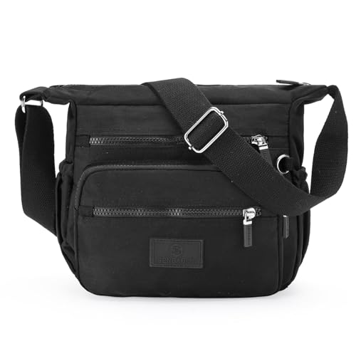 Crossbody shoulder Bag for women waterproof nylon Purse Small Handbags with Multiple Pockets lightweight