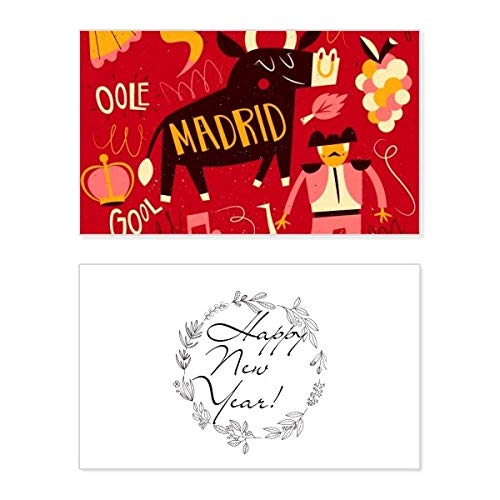 Tarjeta de felicitación de Año Nuevo para regalar bendiciones con alma de Madrid