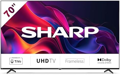 Sharp 70GK4245K 70" 4K UHD Smart TV – Frameless LED, TiVo Smart P...