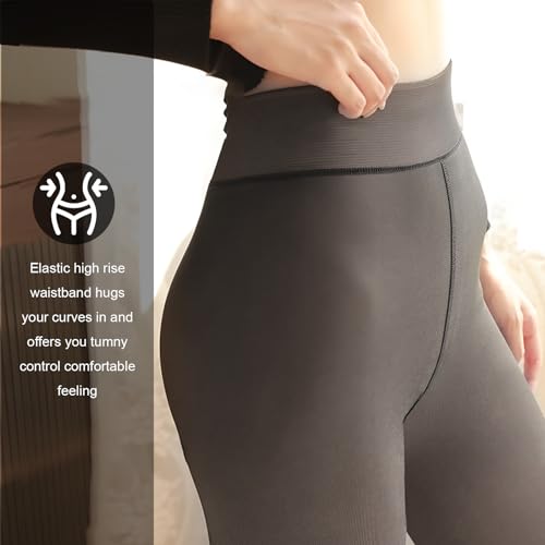 Image of Women's Fleece Lined Tights, Fake Translucent Warm Pantyhose Leggings, Winter Thick Tights-300g