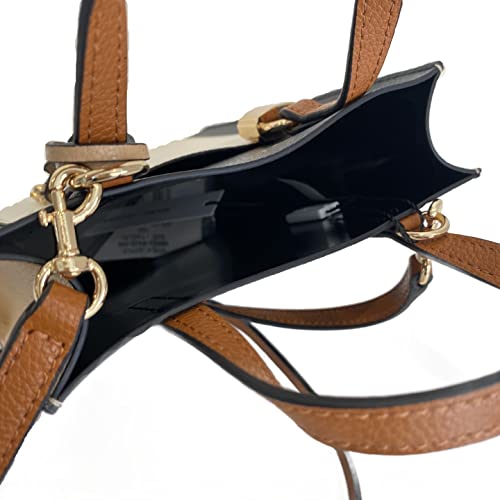 Image of Marc Jacobs H002L03FA22 Mini Smoked Almond Tan /Brown /Cream /Black With Gold Hardware 2 Way Women's Leather Messenger & Shoulder Bag