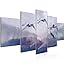 Tableau Mural Cerf La Nature – 5 Parties XXL 200 X 100 Cm, Effet Noir Et Blanc élégant