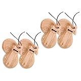 BESPORTBLE Wooden Castanets for Dance 4 Pairs of Small Finger Percussion Instruments for Beginners and Adults Handheld Musical Instruments for Rhythm and Music Education