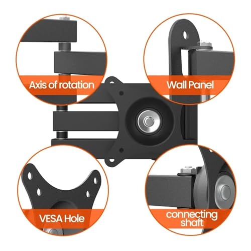 Support TV mural articulé orientable pour écran plat LED 26-43 pouces VESA 200x200 - 5