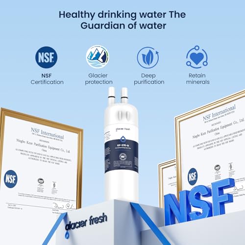 Image of GLACIER FRESH Refrigerator Water Filter Compatible with W10295370A, EDR1RXD1, WHR1RXD1, KAD1RXD1, Filter 1, W10295370, P4RFWB, P8RFWB2L, 46-9930, 46-9081 Refrigerator Water Filter 1 Pack