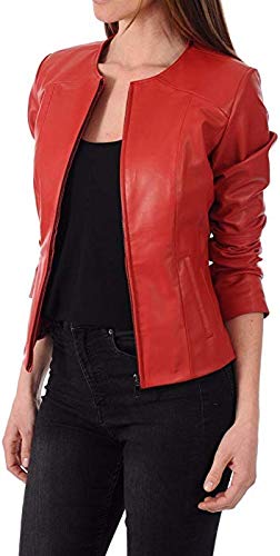 Women's Leather Jacket, 100% Lambskin Leather Full Sleeve Bomber Jacket | Regular Fit Biker Motorcycle Jacket