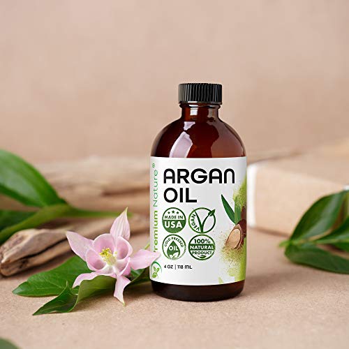 Premium Nature Argan Oil For Hair, Virgin, 100% Pure, Cold Pressed Argon Oil Hair Serum For Hair Stimulate Growth For Dry And Damaged Hair. Argan Oil For Skin Body Moisturizer. Nails Protector 4 Oz #TOP5
