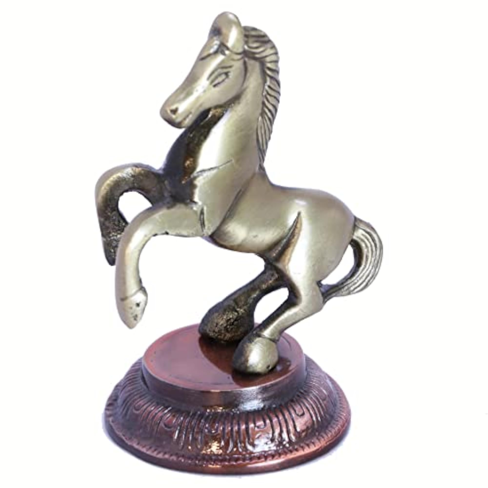 Jumping Horse Metal Statue, Wealth Table Top Figurine