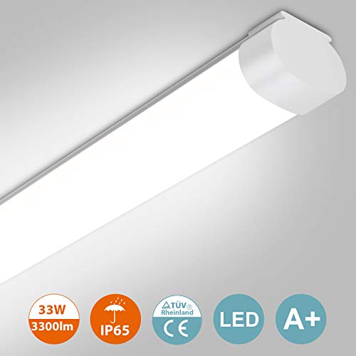 Preisvergleich Produktbild Oeegoo LED Feuchtraumleuchte Wannenleuchte 120CM, 33W 3300LM für Garage Keller Feuchtraum Warenhaus, IP65 Wasserdicht Led Röhre Leuchte, Feuchtraumlampe Werstattlampe Garagenlampen Neutralweiß 4000K