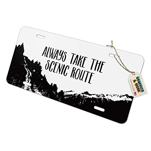 GRAPHICS & MORE Always Take The Scenic Route Hiking Travel Novelty Metal Vanity Tag License Plate