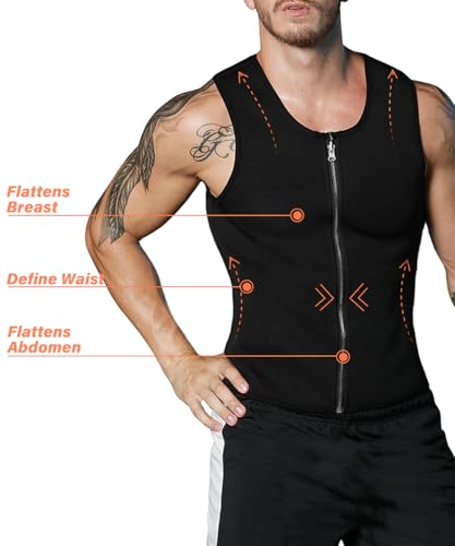NonEcho Men Sauna Vest Hot Neoprene Sweat Tank Top Waist Trainer Corset Shapewear Slimming Shirt Workout Suit3
