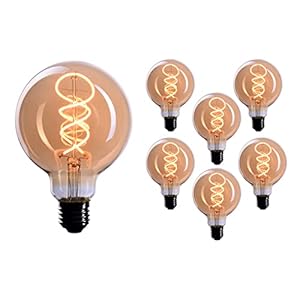 CROWN LED 6x Edison Gloeilamp – E27 lamp – Dimbare lamp – 4 W, Warm Wit 230 V, EL19 – Vintage Lamp in Retro/Antieke Look…