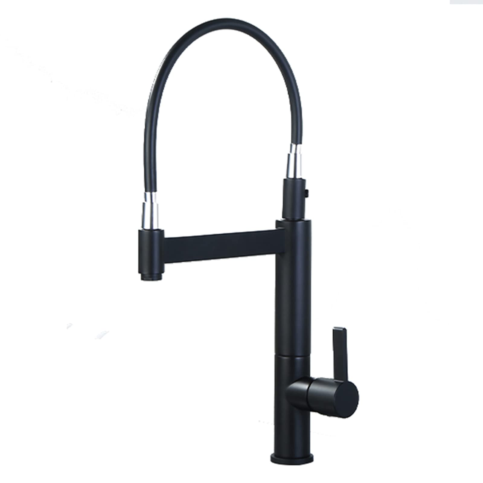 Robinet de cuisine noir extractible en laiton pour évier moderne