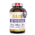 Herba NMN Supplement with Resveratrol – 500mg + 100mg | 100% Purity β-NMN & >99% Resveratrol | NAD Supplement Canada Made | NAD+ Precursor | 30 Capsules