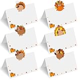 60 Pcs Thanksgiving Name Cards for Table, Turkey Thanksgivings Place Cards, Fall Place Cards for Thanksgivings Dinner Party Decoration, Thanksgiving's Place Settings Size 3.5*2.2 inches (Thanksgiving)