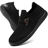 GLYGML Mens Casual Loafers Shoes Slip On Fashion Walking Dress Sneakers Business Work Lightweight Soft Sole Zapatos Black 11