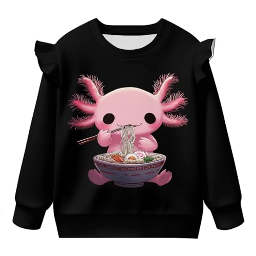 Ruffle Sweatshirt for Girls 1-8 Kids Graphic T-Shirts Crew Neck Pullover Tops Sweaters Long Sleeve4