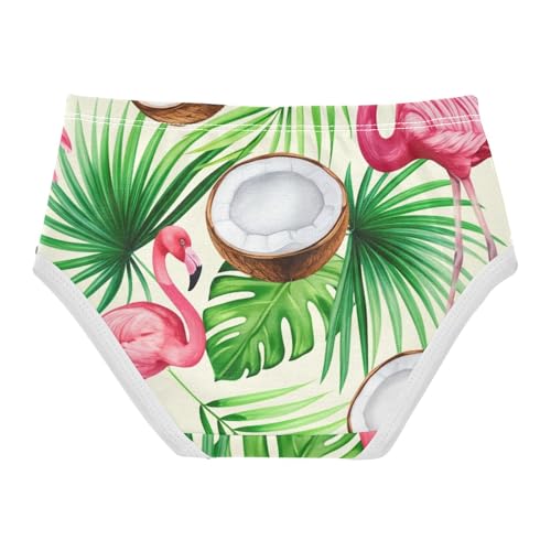 Girls Underwear Toddler 2t Cotton Panties for Girl Fun Print Briefs Underpants Tropical Pink Flamingos Palm Tree2