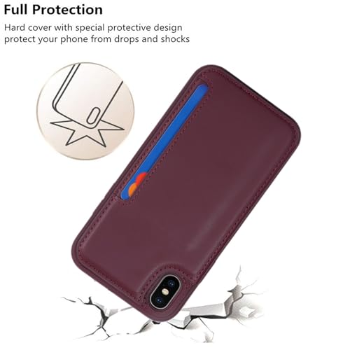 iCoverCase Compatible with iPhone X/XS Case with Card Holder, Wallet Phone Case for Women Men RFID Blocking PU Leather Protective Case 5.8 Inch (Wine Red) by iCoverCase - Used condition - Image 7