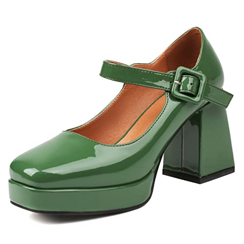 Image of Women's Mary Jane Platform Heels Chunky Block Heel Pumps