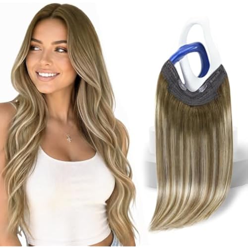 Sunny Hair Wire Hair Extensions Real Human Hair 18 Inch Balayage 85g