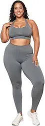 Conjunto Fitness Plus Size Top Nadador e Calça Legging, Suplex sem Transparência