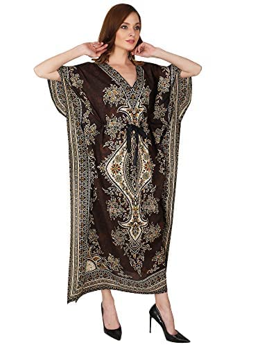 Vestido largo de caftán Ukal transpirable con cuello en V para playa 3