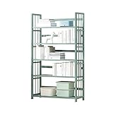 IOTXY Adjustable Bamboo Open Bookshelf - Large 5-Tier Tall Free Standing Storage Rack, Multifunction