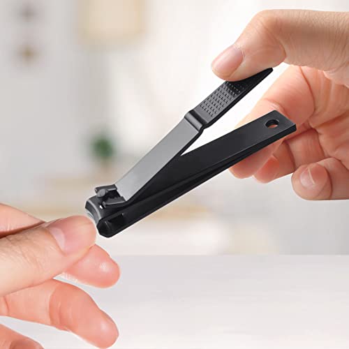 Nail Clippers Set,Ultra Sharp Sturdy Fingernail And Toenail Clipper Cutters,Stainless Steel Nail Clippers For Thick Nails,Perfect 2 Pcs Black Fingernail Clipper With Nice Storage Leather Case #TOP4