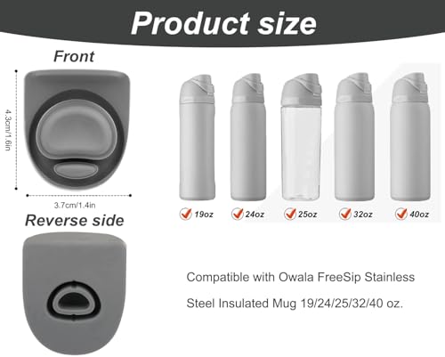 Replacement Stopper Compatible with Owala Freesip 24/32 oz, Water Bottle Top Lid Rubber Seal Gasket Replacement for Owala 16/19/24/32/40 oz, 4 Packs Water Bottle Top Accessories, BPA-Free