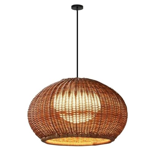 Lampe suspendue rotin extérieur tissé lustre osier étanche pour chambre à coucher